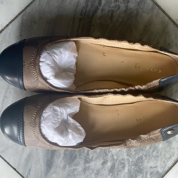 7.5 Coach flats - khaki/navy - Picture 4 of 5